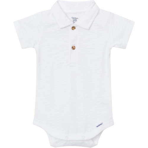 Baby Boys White Polo Bodysuit – Gerber Childrenswear