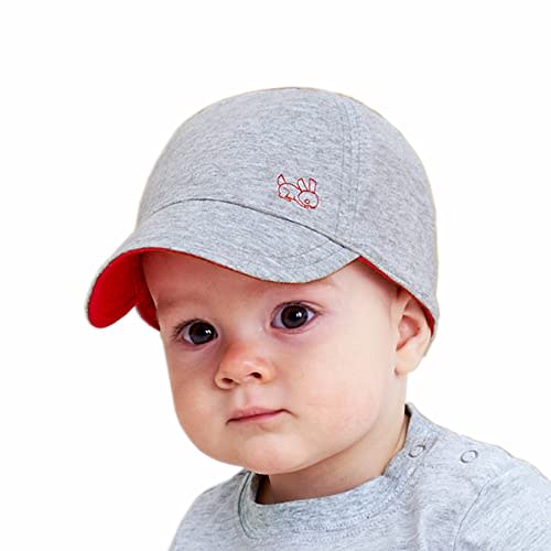 Reversible Baby Baseball Cap Newborn Infant Sun Hat Boy Girl | 2-in-1 reversible, lightweight breathable 100% cotton knit, soft brim UV protection, elastic adjustable fit for all seasons