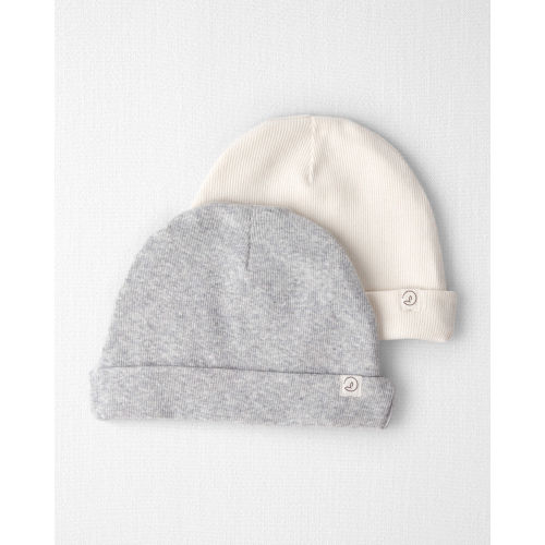 Baby 2-Pack Organic Cotton Rib Caps