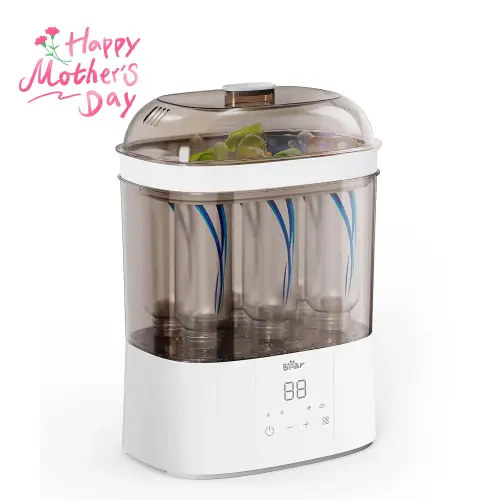 #SummerVibes Bear Bottle Sterilizer and Dryer, mothersdaygift 2 Layers Large Electric Steam Baby Bottle Sterilizer, Fast Bottle Sanitizer and Dryer for All Bottles & Accessories, Time-Saving Design - TikTok Shop