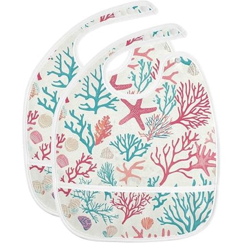 Baby Bibs for Boys Girls Bow Infant Toddler Drooling Bibs Feeding Teething Bibs Adjustable Closure Scraps Pocket