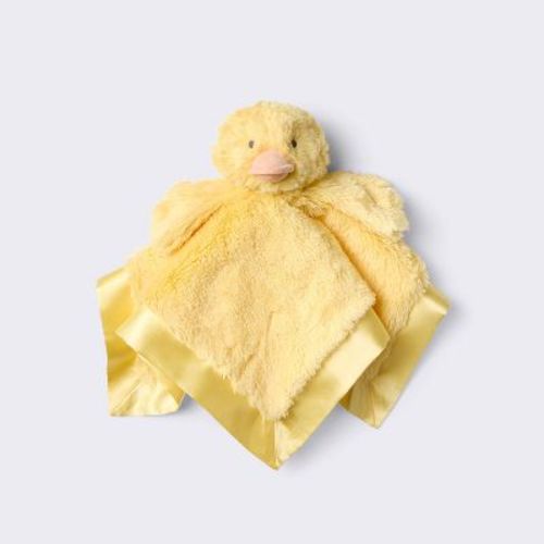 Plush Security Blanket - Duck - Cloud Island™: Yellow, Recycled Polyester, Animals Pattern, 14" x 14"