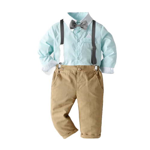 Odeerbi Baby Boys Clothes Baby Outfits Shirts Sets Newborn Autumn Winter Boys Stripe Long Sleeve Suspender Trousers Set Boys Sling Gentleman Suit