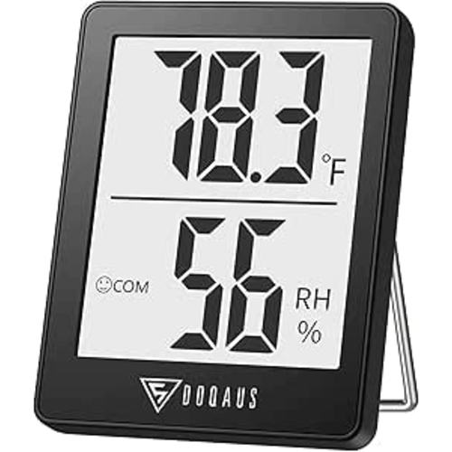 DOQAUS Digital Hygrometer Indoor Thermometer Humidity Meter Room Thermometer with 5s Fast Refresh Accurate Temperature Humidity Monitor for Home, Bedroom, Baby Room, Office, Greenhouse, Cellar (Black)
