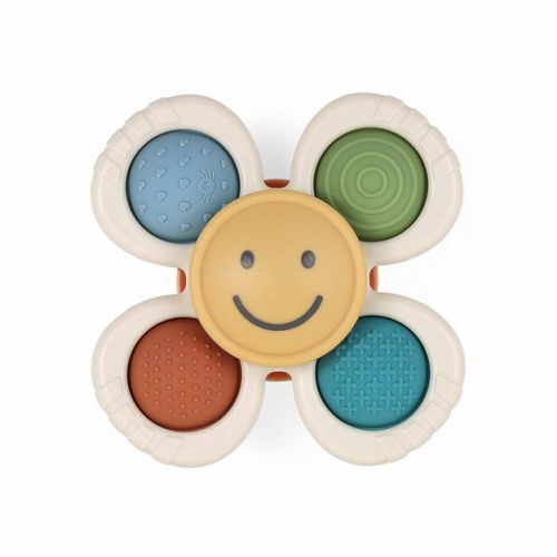 Itzy Ritzy Pop & Whirl Fidget Toy - Smile: Silicone, Fidget Spinner, 4.9 Inch, 0.213 lb