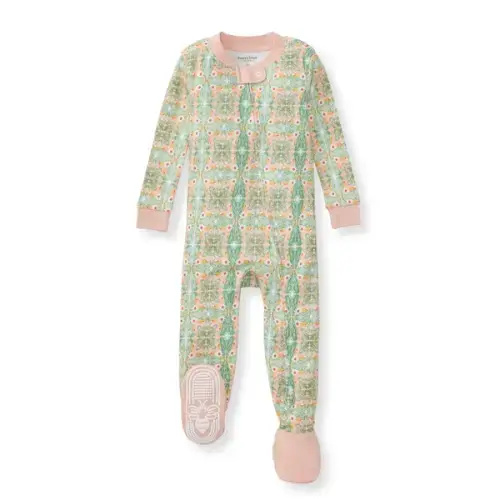 Floral Tile Organic Baby Girl Sleeper