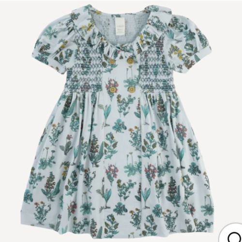 roo smocked dress | blue litho floral | modal