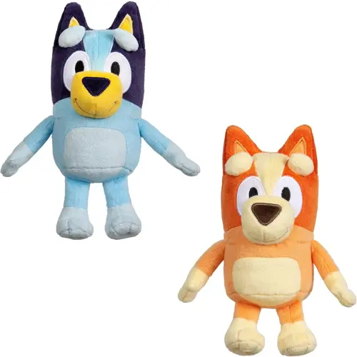 Bingo & Bluey Plush Toys Bundle – Exclusive 2-Pack Soft Toys, Deluxe Fabric, Embroidered Detail, Plush Characters for Show Time or Story Time