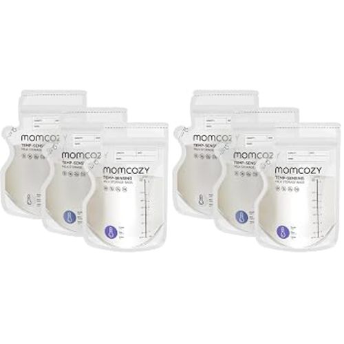 Momcozy 8oz Breastmilk Storage Bags,Temp-Sensing & Pour Spout,120 Count