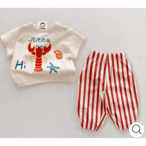 HI Baby 2 Piece Lobster Stripe Pants Sets