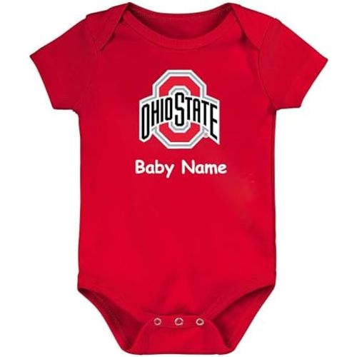 Ohio State Buckeyes Officially Licensed 100% Cotton Personalized LOGO Baby Bodysuit