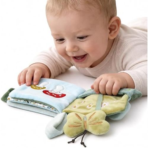 haakaa Soft Baby Books with Mirror, Sensory Crinkle Books for Babies 0m+