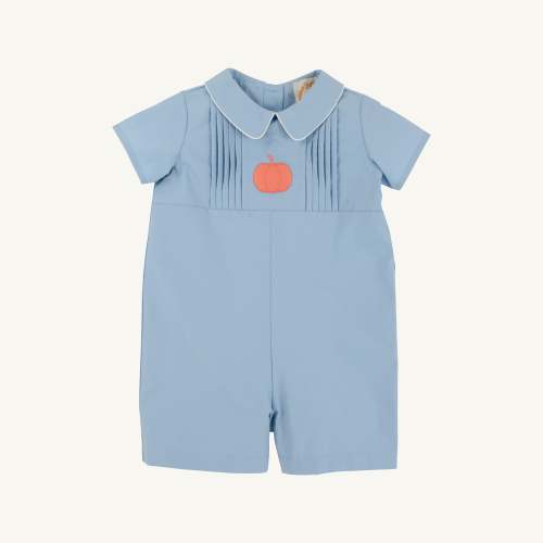 Short Sleeve John Hall Jon Jon - Barrington Blue & Pumpkin