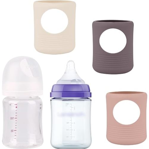 3 Pack Silicone Sleeves Compatible with Pigeon Glass Bottle Wide Neck 5oz