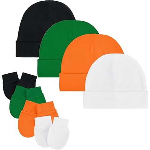 Zando Baby Hats and Mittens Newborn Hospital Hat Essentials Warm Knit Beanie Safety Anti-Scratch for Boys Girls 0-6M