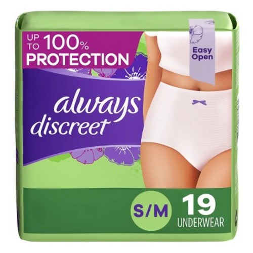 Always Discreet Incontinence & Postpartum Incontinence Underwear For Women - Maximum Protection - S/m - 19ct