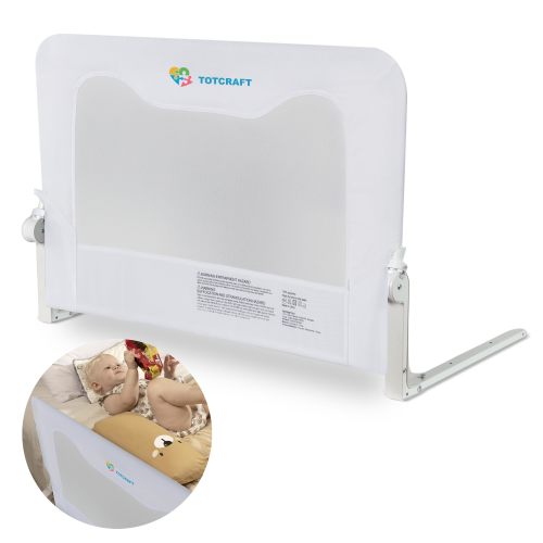 TotCraft Bed Safety Rails for Toddlers - Bed Rail Guard for Queen, King, Full Szie, Twin Mattress Bed (White, 35.5W*23.5H Inch (Regular E