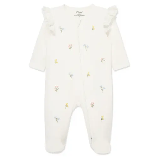Little Me - Floral 2-Way-Zip Footed One-Piece