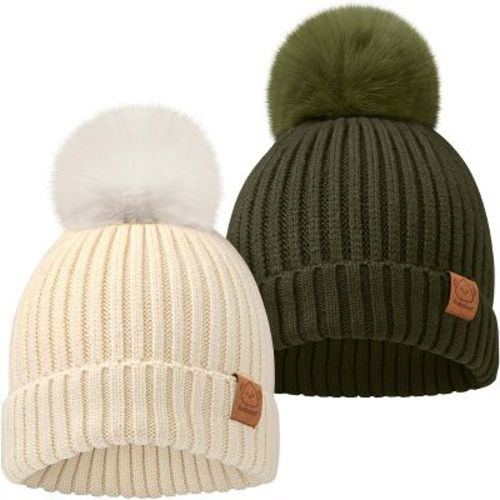 KeaBabies 2pk Baby Hats, Baby Beanies, Kids Hats for Baby Girls, Baby Boys, Toddler Winter Hat, 0-36 Months Infant Hat (Scout, Small)