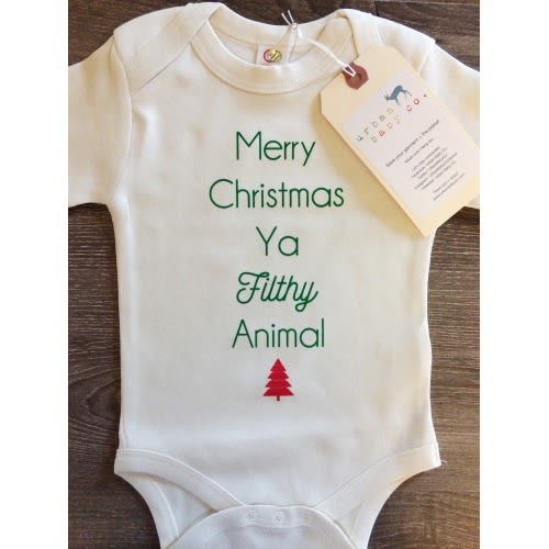 Merry Christmas Ya Filthy Animal Baby, Boy, Girl, Unisex, Gender Neutr ? Urban Baby Co.