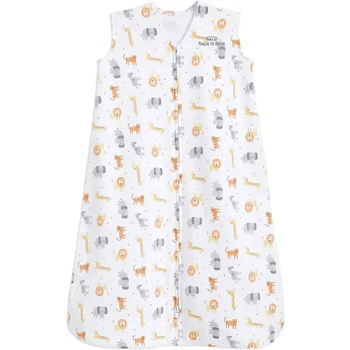 HALO SleepSack, 100% Cotton Wearable Blanket, Swaddle Transition Sleeping Bag, TOG 0.5, Jungle Cotton, Medium, 6-12 Months