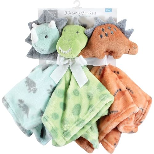 Amazon.com: Hudson Baby Unisex Baby Animal Face Security Blanket, Dino, One Size : Everything Else