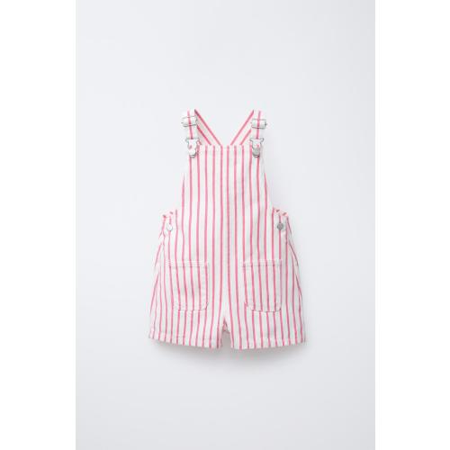 STRIPED TWILL OVERALLS - Red | ZARA United States - 1.5 Years