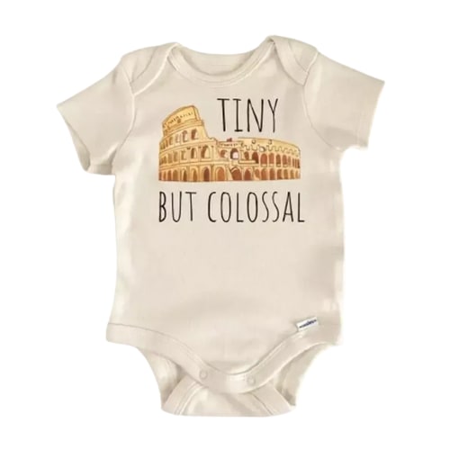 Lily and Lincoln Colosseum Rome Italy Newborn Baby Onesie® Onesie® - 0-3M / Natural