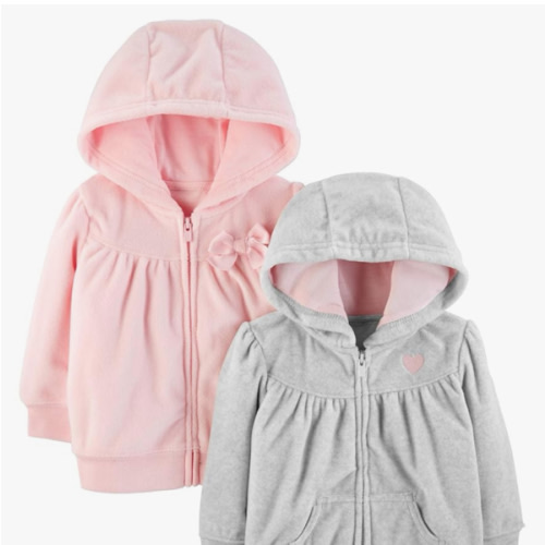 Simple Joys by Carter's Girls' 2-Pack Fleece Full Zip Hoodies