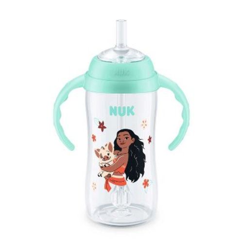 NUK 10 fl oz Plastic Disney Learner Straw Cup - Moana: Portable Drinkware, 9.7 Height, 4.4 Width