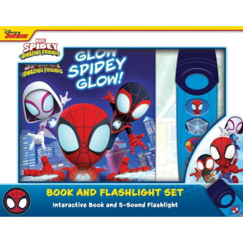 Disney Junior Marvel Spidey and His Amazing Friends: Glow Spidey Glow! Book and 5-Sound Flashlight Set (Hardcover)