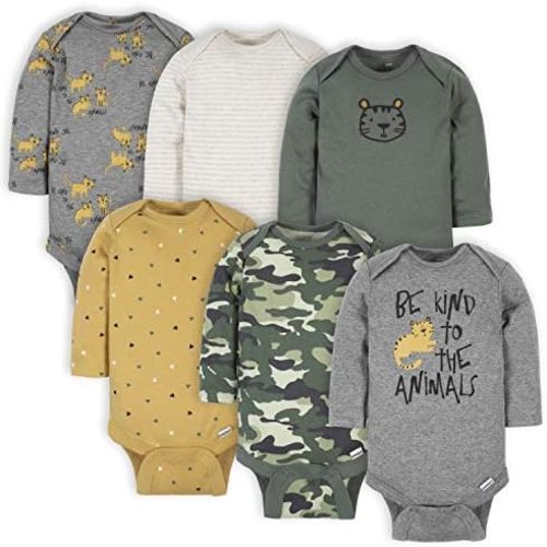 Gerber Baby Boys 6-Pack Long Sleeve Onesies Bodysuit