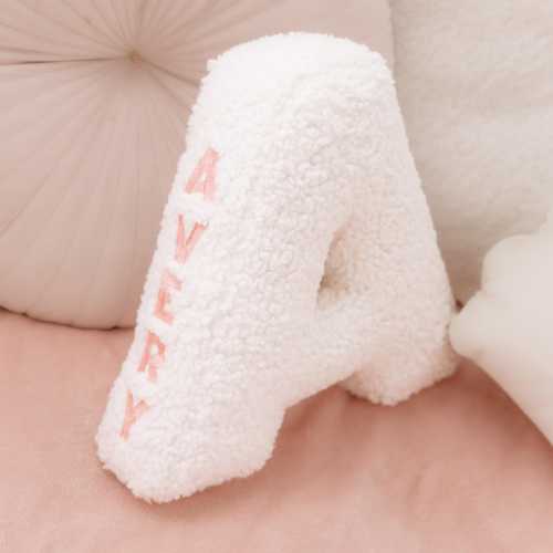 Embroidered Letter Pillow with Name, Soft Nursery Accessories, Initial Pillow for Kids & Nursery Decor, Personalized Baby Pillows.