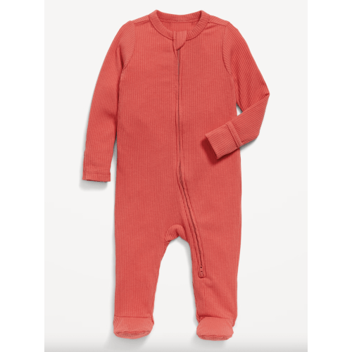 2-Way-Zip Sleep & Play Ribbed Footed One-Piece for Baby