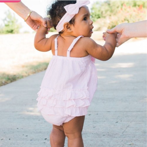 Bow Front Bubble Woven Romper | RuffleButts & RuggedButts