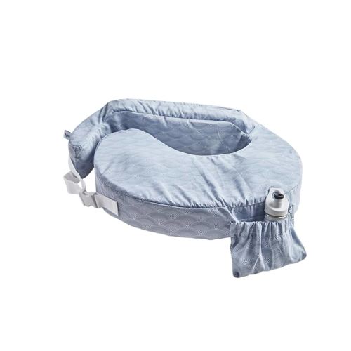 My Brest Friend Inflatable Travel Nursing Pillow for Breastfeeding, Bottlefeeding & Posture Support with Slipcover, Horizon