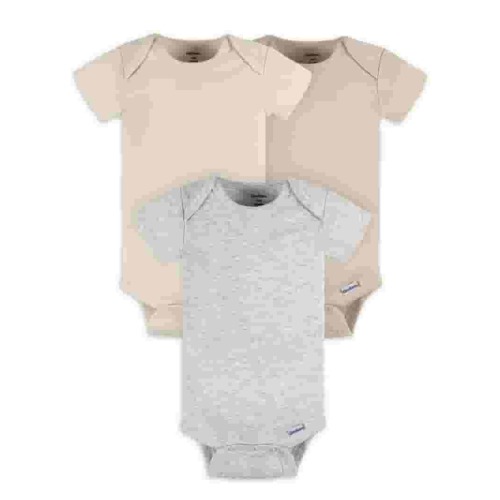 Gerber Baby Boy or Girl Unisex Short Sleeve Bodysuits, 3-Pack, Sizes Preemie - 24 Months