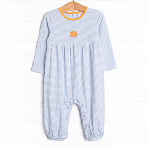 Lil' Pumpkin Embroidered Romper, Blue – Stitchy Fish