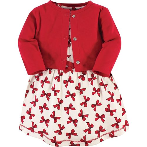 Touched by Nature Infant Toddler Girls Organic Cotton Dress and Cardigan