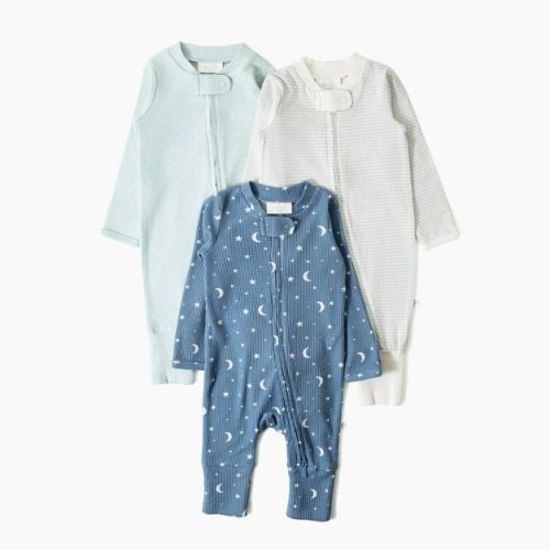 Picolette by Olivia Culpo Baby Boys' 3pk Long Sleeve Pajama  - Blue Newborn