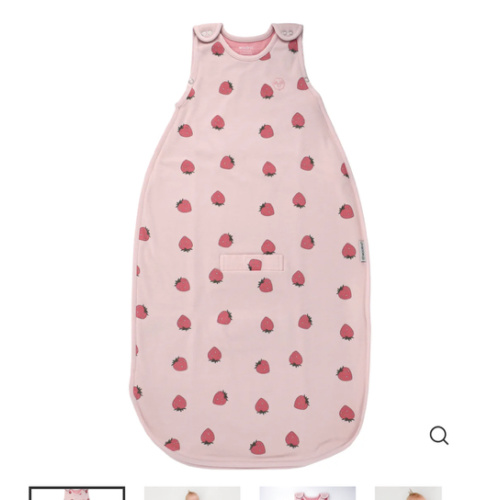 4 Season® Ultimate Baby Sleep Bag, Merino Wool & Organic Cotton, Strawberry