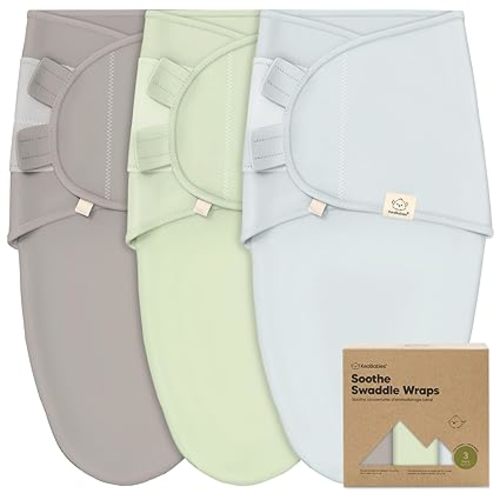 3-Pack Organic Baby Swaddle Sleep Sacks - Swaddles for Newborns, Infant 0-3 Months, Baby Girls, Boys, Soft & Snug Newborn Sleep Sack, Nursery Swaddling Blankets (Ripple, OS)