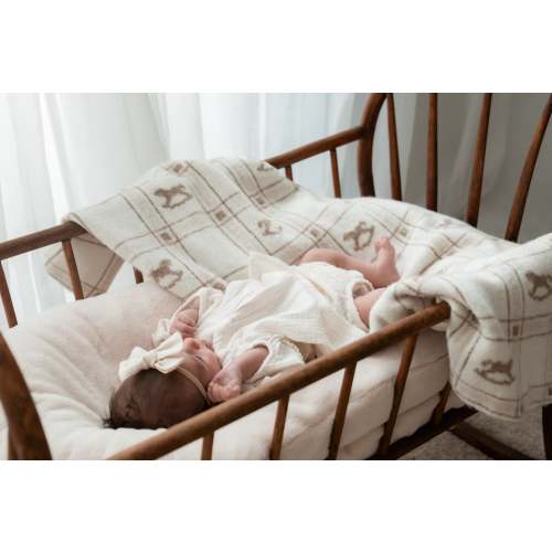Pop Ya Tot Organic Rocking Horse Knit Blanket