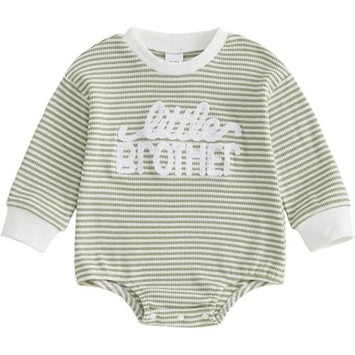 Newborn Baby Boy Fall Outfit Romper Jumpsuit Infant Waffle Clothes
