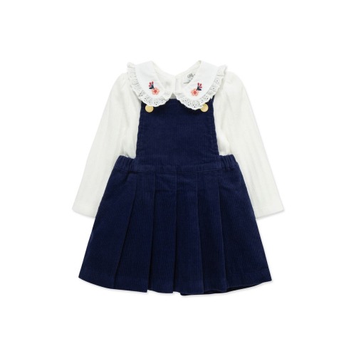 Collared Shirt & Pleated Skirted Overalls Set, 12M
- Only 1 left
