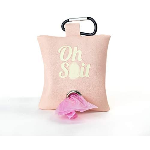 RoyallK Dog Leather Poop Bag Waste Bag Dispenser Holder Cute Funny