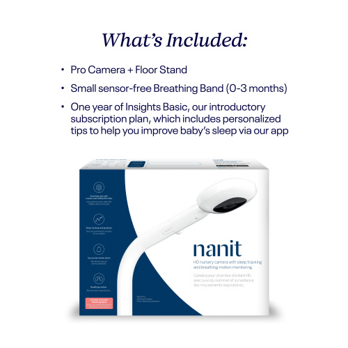 Nanit Pro Smart Baby Monitor with HD Camera & Floor Stand, New Version