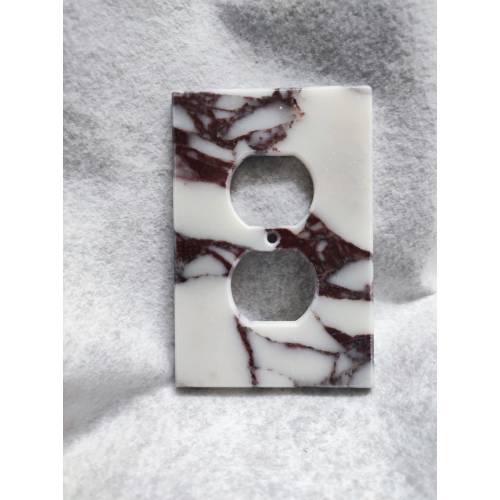 Handmade Marble Duplex Outlet Cover: Rustic Home Decor