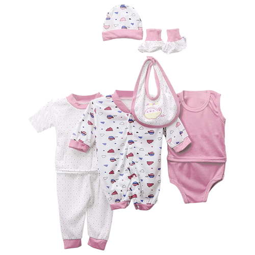 yocbz Baby Girl Clothes 0-3 Months 8PCS Layette Sets for Newborns Unisex Pink,0-3 Months