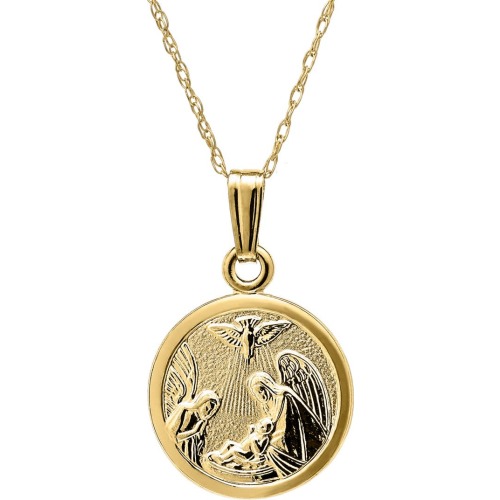 Mignonette 14k Gold Guardian Angel Pendant Necklace, Gold